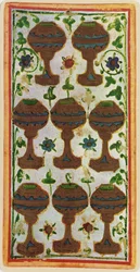 Die Acht der Kelche, Faksimile einer Tarotkarte aus dem 